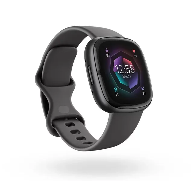 fitbit_sense2_grau_schraeg-mit-watchface_3 Productfoto van Fitbit Sense 2